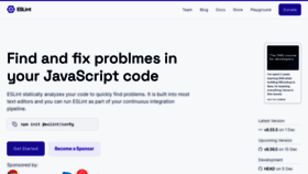 What Eslint.org website looked like in 2024 (1 year ago)