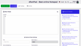 What Etextpad.com website looks like in 2024 