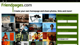 What Friendpages.com website looked like in 2012 (11 years ago)
