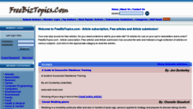 What Freebiztopics.com website looked like in 2012 (11 years ago)