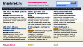 What Frisshirek.hu website looked like in 2012 (11 years ago)