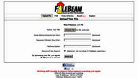 What Filebeam.com website looked like in 2013 (11 years ago)