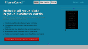 What Flarecard.com website looked like in 2013 (10 years ago)