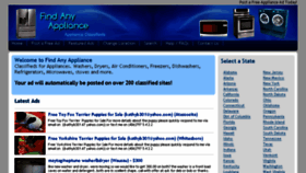 What Findanyappliance.com website looked like in 2013 (10 years ago)