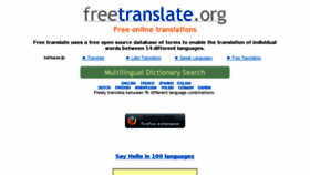 What Freetranslate.org website looked like in 2014 (10 years ago)
