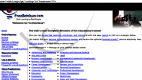 What Freeseminar.com website looked like in 2014 (9 years ago)