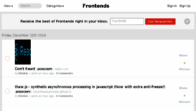 What Frontends.org website looked like in 2014 (9 years ago)