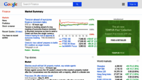 What Finance.google.co.uk website looked like in 2015 (8 years ago)
