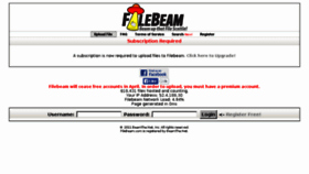 What Filebeam.com website looked like in 2016 (8 years ago)
