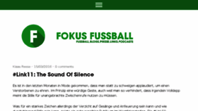 What Fokus-fussball.de website looked like in 2016 (8 years ago)