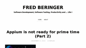 What Fredberinger.com website looked like in 2016 (8 years ago)
