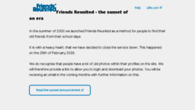 What Friendsreunited.com website looked like in 2016 (8 years ago)