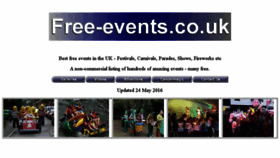 What Free-events.co.uk website looked like in 2016 (7 years ago)