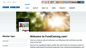 What Fundcoming.com website looked like in 2016 (7 years ago)