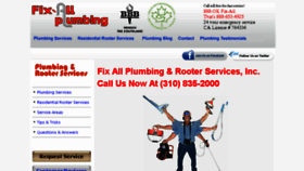 What Fixallplumbing.com website looked like in 2016 (7 years ago)