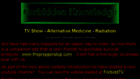 What Forbiddenknowledge.info website looked like in 2016 (7 years ago)