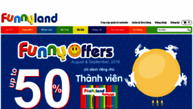 What Funnyland.vn website looked like in 2016 (7 years ago)