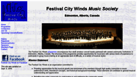 What Festivalcitywinds.ca website looked like in 2016 (9 years ago)