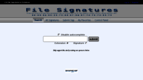 What Filesignatures.net website looked like in 2016 (7 years ago)