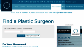 What Find.plasticsurgery.org website looked like in 2016 (7 years ago)