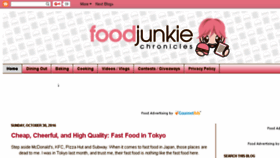 What Foodjunkiechronicles.net website looked like in 2016 (7 years ago)
