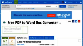 What Free-pdf-to-word-doc-converter.en.softonic.com website looked like in 2016 (7 years ago)
