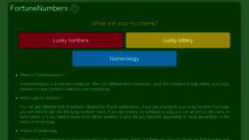 What Fortunenumbers.com website looked like in 2016 (7 years ago)