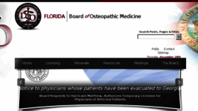 What Floridasosteopathicmedicine.gov website looked like in 2016 (7 years ago)