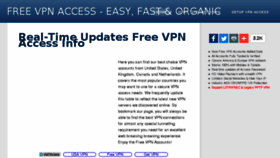 What Freevpnaccess.com website looked like in 2017 (7 years ago)