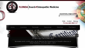 What Floridasosteopathicmedicine.gov website looked like in 2017 (6 years ago)
