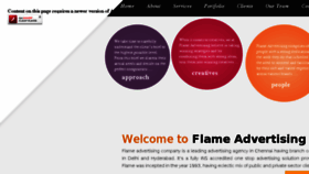 What Flameadvertising.in website looked like in 2017 (6 years ago)
