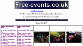 What Free-events.co.uk website looked like in 2017 (6 years ago)
