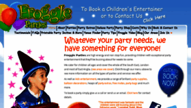 What Froggleparties.com website looked like in 2017 (6 years ago)