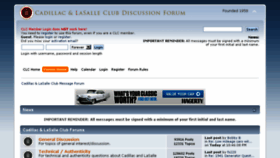What Forums.cadillaclasalleclub.org website looked like in 2017 (6 years ago)