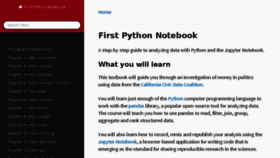 What Firstpythonnotebook.org website looked like in 2017 (6 years ago)