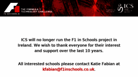 What F1inschools.ie website looked like in 2017 (6 years ago)