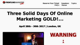What Frontlinemarketerlive.com website looked like in 2017 (6 years ago)