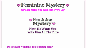 What Femininemystery.com website looked like in 2017 (6 years ago)