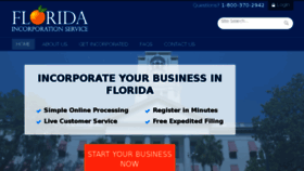 What Floridaincorporationservice.com website looked like in 2017 (6 years ago)