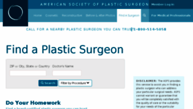 What Find.plasticsurgery.org website looked like in 2017 (6 years ago)
