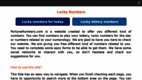 What Fortunenumbers.com website looked like in 2017 (6 years ago)
