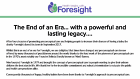 What Foresight-preconception.org.uk website looked like in 2017 (6 years ago)