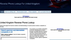 What Freephonelookup.co.uk website looked like in 2017 (6 years ago)