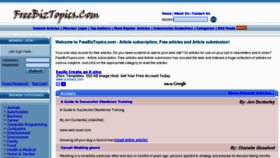 What Freebiztopics.com website looked like in 2011 (12 years ago)