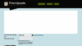 What Friendpaste.com website looked like in 2018 (6 years ago)