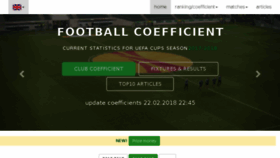 What Football-coefficient.eu website looked like in 2018 (6 years ago)