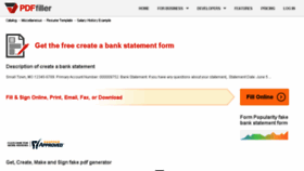 What Fake-bank-statement-form.pdffiller.com website looked like in 2018 (6 years ago)