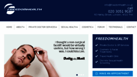 What Freedomhealth.co.uk website looked like in 2018 (6 years ago)