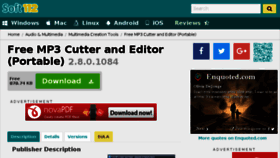 What Free-mp3-cutter-and-editor-portable.soft112.com website looked like in 2018 (6 years ago)