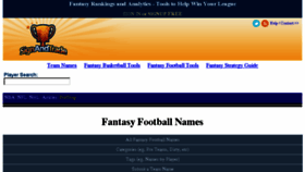 What Fantasyfootballnames.com website looked like in 2018 (5 years ago)